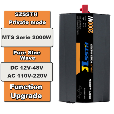 Bom preço. Inversor solar de onda senoidal pura de 2000W de 12V/24V a 110V/220V on-line