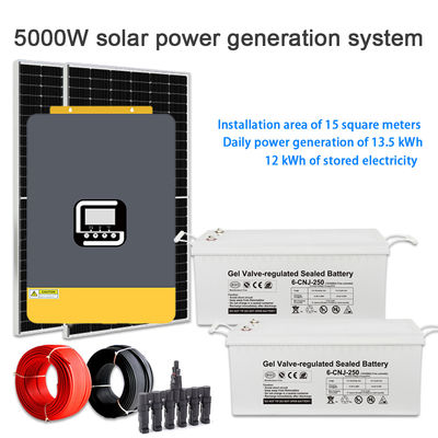 Bom preço. Sistema de energia solar doméstica de alta eficiência de 5KW Kit de painéis híbridos off-grid 5000W on-line