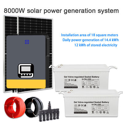 Bom preço. Sistema de energia solar de alta eficiência de 8KW para residências    Multi-voltagem 100V a 240V de saída on-line