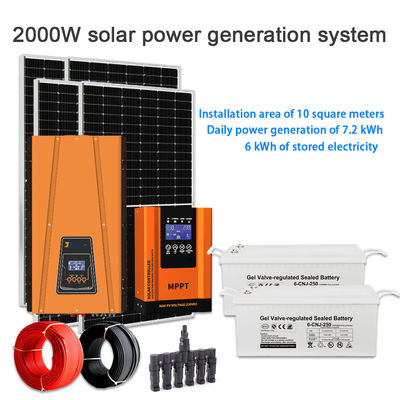 Bom preço. Kit Solar Off-Grid Completo de 2KW para Casa com Montagem no Solo e Bateria 48V on-line