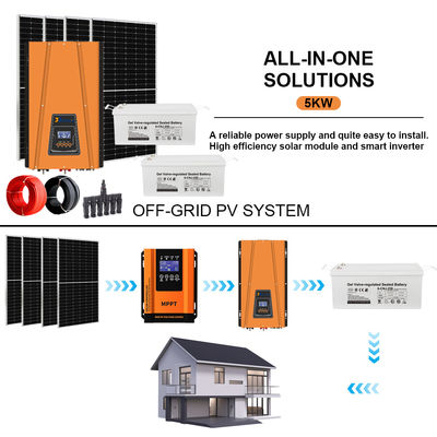 Bom preço. Energia com tranquilidade: Kit Solar Certificado Off-Grid de 5KW Com Bateria GEL de Longa Duração (Cumpre os Padrões CE, RHOS, FCC) on-line