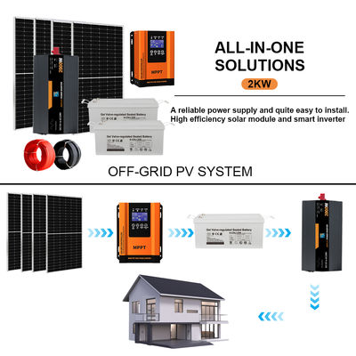 Bom preço. 2KW Completo Kit Solar Off-Grid para casa inclui sistema de montagem e painéis solares on-line
