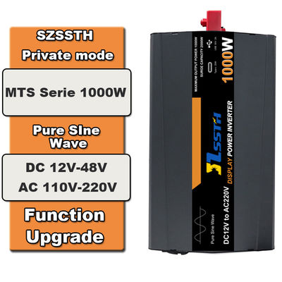 1000w 1kw Inverter de onda senoidal puro DC 12V 24V AC 110V 220V 230V Com USB2.4A Tipo C