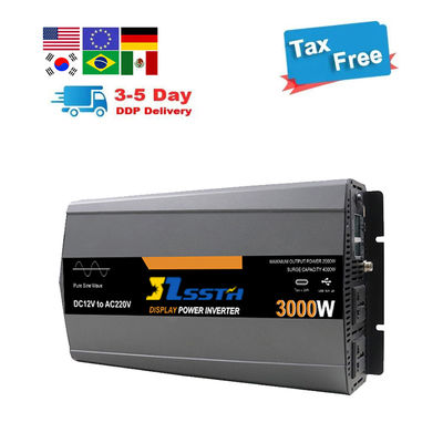 Inversor de energia de onda senoidal pura fora da rede Dc 12V 24V para Ac 220V 230V 3000W personalizado
