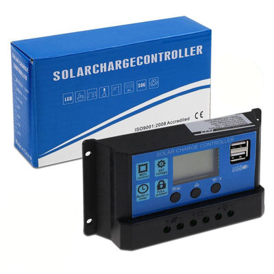 12V 24V 30A 20A 10 Amp PWM Controlador de Carga Solar 2 USB 5V 2A Controlador MCU