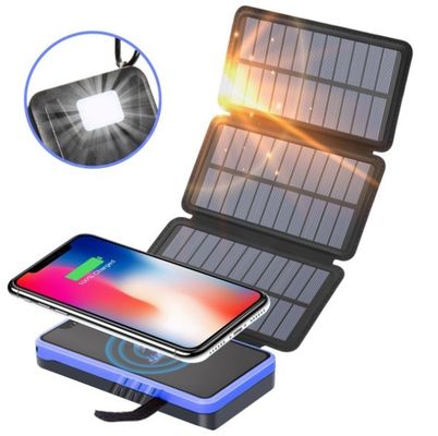 Banco de energia solar de alta capacidade 50000mah Banco de energia solar dobrável com luz LED