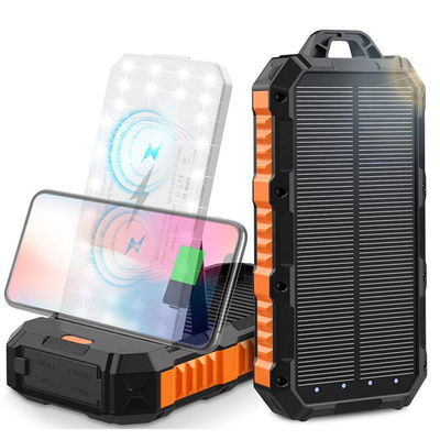 ABS PC Outdoor Wireless 30000mAh Banco de Energia Solar Com Painel Solar