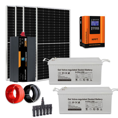 Home Sistema de Energia Solar 2KW Kit de painéis solares Off Grid com sistema de montagem