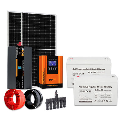 Sistema de geração de energia solar fora da rede 1KW Híbrido GEL Bateria Energia solar para residência
