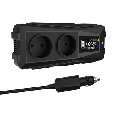 Pequeno inversor de potência de carro de 12 V a 110 V 220 V com potência nominal USB tipo C de 300 W de onda sinus modificada