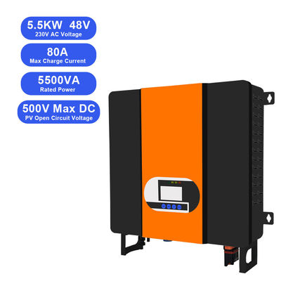 Display LCD 5.5KW 48V a 110V 220V MPPT Carregador Solar Inverter híbrido com Tensão AC 230VAC