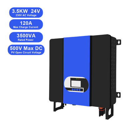 3.5KW 24V a 110V 220V 230V Inverter híbrido tudo em um com controlador solar MPPT e comunicação WiFi / GPRS