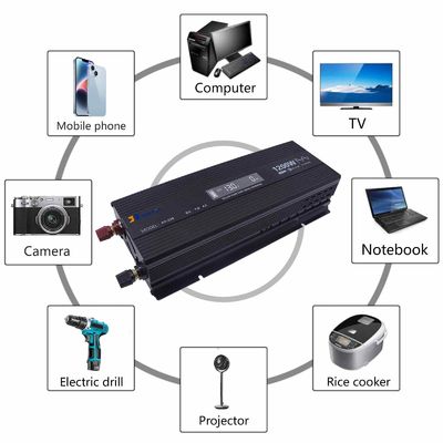 Inversor de onda senoidal puro de 1200W 12V/24V/48V para energia solar/casa/carro