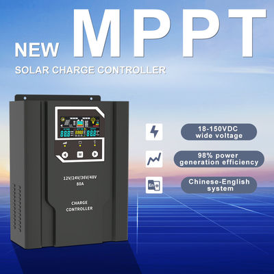 Controlador de carga solar MPPT inteligente 30A - 12V 24V 36V 48V Auto-detecção para casa / RV / fora da rede