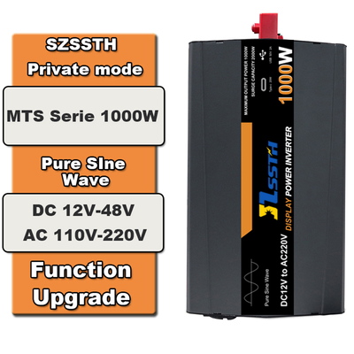 Inversor Solar de Onda Senoidal Pura de 1kW 12V/24V para 110V/220V 2000W de Pico
