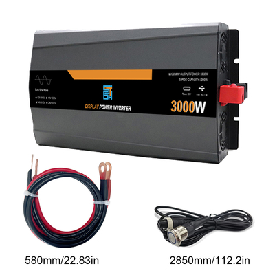 Inversor de energia de onda senoidal pura de 3KW 12V/24V para 220V 6000W de pico