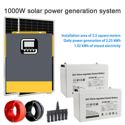 Bom preço. Sistema de energia solar de 1 kW com painel solar de silício monocristalino para alimentação doméstica on-line