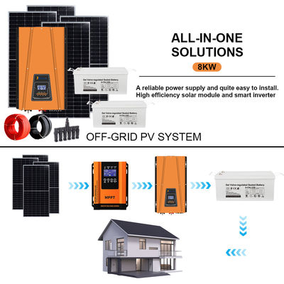 Bom preço. Potência versátil para a sua casa: Kit solar off-grid de 8KW com inversor de voltagem ajustável para combinar todos os seus equipamentos on-line