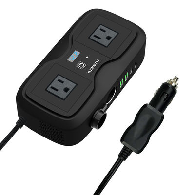 Bom preço. Inversor de energia de carro de onda sinusal modificado de 200W. Convertidor DC 12V para AC 220V com 2 tomadas de corrente alternada e 2 portas USB. on-line