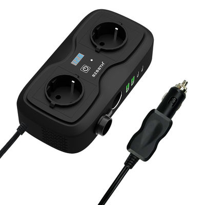 Bom preço. Inversor de energia de carro GaN de 200W e carregador rápido PD 12V a 110V AC (soquetes EUA/UE) + duas portas USB on-line